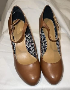 CROWN VINTAGE Damen-Pumps 9M TESS honigbraun Blockabsatz klassisch Retro-Absatz - Bild 1 von 11