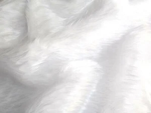 Plain Fun Faux Fur Fabric Material - BRIGHT WHITE - Picture 1 of 1