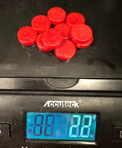 CATALIN Marbleized Red DISC LOT 10  by Bakelite 18.65mm 5.80mm Vintage - Picture 1 of 11