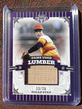 2022 LEAF LUMBER GAME USED BAT RELIC PURPLE PARALLEL NOLAN RYAN 13/20 Astros