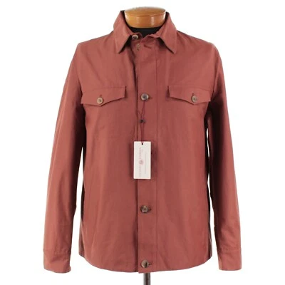 Sobrecamisa Luciano Barbera Nueva con Etiquetas Mezcla de Algodón Talla 54 (XL EE. UU.) en Naranja Sólido Foto 1 de 4