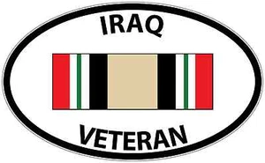Iraq Veteran US Army War United States Oval Car Bumper Vinyl Sticker Decal 6"X4" - Picture 1 of 1