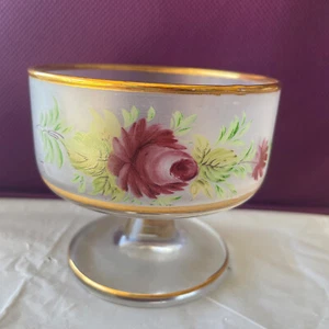 Vintage Italian Giorgi Frosted & Clear Hand Painted Sherbet~Sorbet Glasses (6) - Picture 1 of 15