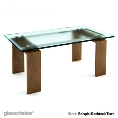 ESG Tischglas 5mm Kante poliert Glasboden Glasplatte Ersatzglas Glas Tischplatte - Bild 1 von 4