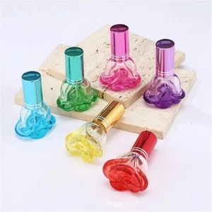 6ml Refillable Cosmetic Containers Rose Shaped Scent Pump Perfume Bottle - Picture 1 of 7