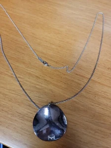 Rare Ippolita Sterling Silver Glamazon Big Wavy Disc Pendant Necklace 20" 925 - Picture 1 of 10