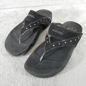 Skechers Tone Ups Damen-Sandalen 9 schwarz Nieten Slipper bequeme Flip-Flops - Bild 1 von 11