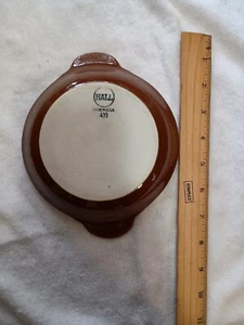 Hall #433 Small Brown/ White Oval Casserole/Au Gratin - Picture 1 of 7