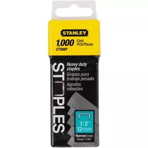 Distressed Pkg - Stanley CT308T 1/2'' Flat Narrow Crown Staples (1k Pack) - Picture 1 of 1
