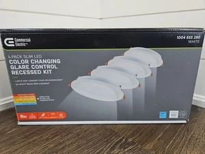 Commercial Electric Slim 6"Color Select Canless Recessed LED Kit 4PK New - Picture 1 of 6