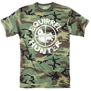 Youth Camo Squirrel Hunter T Shirt Funny Animal Hunting Tee - Picture 1 of 6