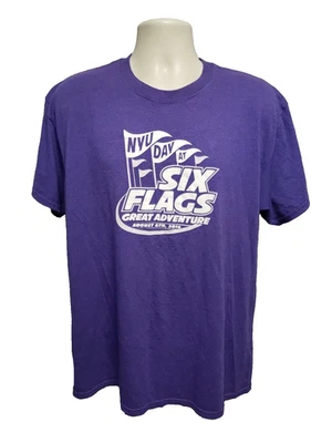 Camiseta NYU Day at Six Flags Great Adventures 2016 adulto grande púrpura Foto 1 de 4