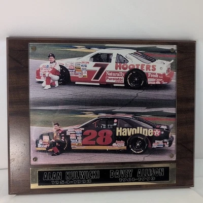 Placa de madera Nascar Davey Allison Alan Kulwicki 1993 regalo coleccionar vintage 7 28 Foto 1 de 4