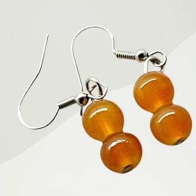 2 пары ручной работы кристалл бусина серьги 6 мм бусина коричневый серьги - Изображение 1 из 4