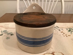 Antike Küche gelb Geschirr Keramik hängend Salzdose Behälter Landhausladen T5 - Bild 1 von 10