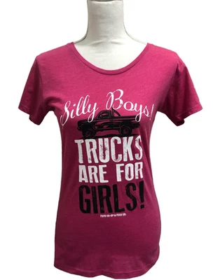 ¡Niña de granja talla mediana niños ridículos! Camiseta ajustada rosa Trucks Are For Girls nueva con etiquetas Foto 1 de 4
