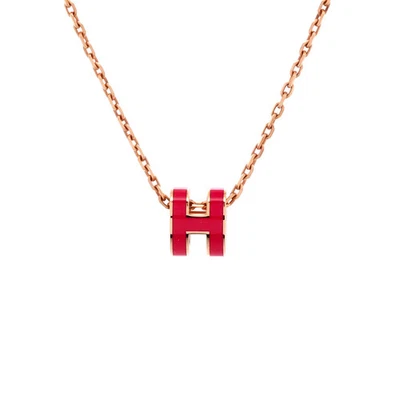 Hermes Pop H Pendant Chain Necklace Metal and Enamel Mini - Image 1 of 3