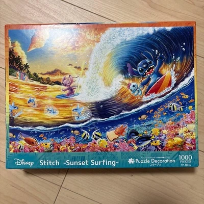 Disney Stitch Sunset Surfing 1000-Pieces Jigsaw Puzzle Unused - Image 1 of 2