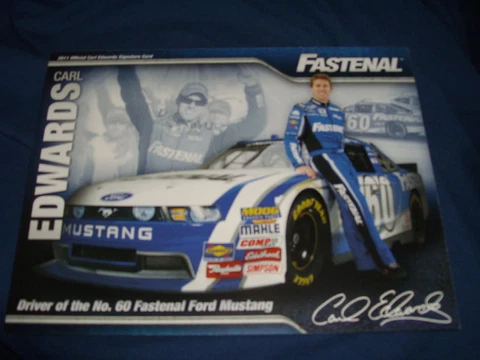 2011 CARL EDWARDS #60 FASTENAL NASCAR POSTCARD Cover