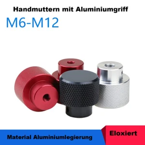 M6 M8 M10 M12 Rändelmutter Mutter Mit Seitenloch Sackloch Rändelmuttern Aluminum - Bild 1 von 39