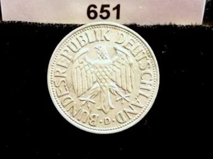 1957 D GERMAN 1 MARK  COIN #651 - Picture 1 of 6