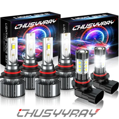 Faros LED luz antiniebla haz alto bajo para Cadillac CTS 2003-2007-6x 6000K Foto 1 de 4