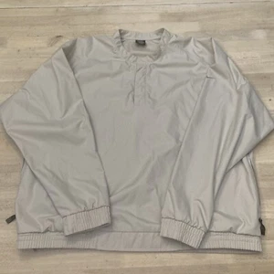 VTG Nike Golf Windbreaker Jacket Mens XL Beige V Neck Pullover Pockets - Picture 1 of 5