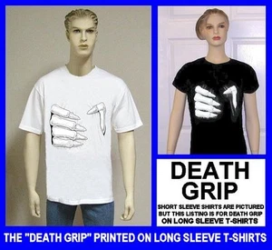 MAGLIETTA GRIM REAPER SCHELETRO PUGNO DEATH GRIP GOTICA HALLOWEEN TESCHIO ET37 - Foto 1 di 4