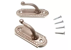 New 20 Pairs Of Curtain Tie Backs Large Georgian Matt Chrome Plated Metal - Ones - Picture 1 of 1