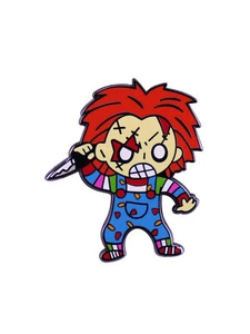 Horrorfilm Kinderspiel Chucky harte Emaille Anstecknadel Metall Abzeichen Brosche 1,4" - Bild 1 von 1