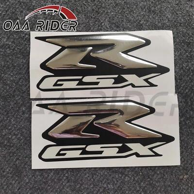 2Pcs 3D Raise Fairing Tank Logo Decal Sticker Emblem Badge For Suzuki GSXR GSX-R - Image 1 of 4