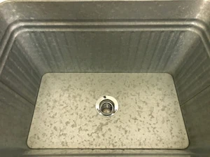 Galvanized Metal Fluted Rectangle Rustic Sink with Drain Industrial Farm House - Picture 1 of 4