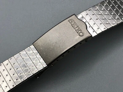 VINTAGE NOS NOVO ESTOQUE ANTIGO ANOS 70 ANOS 80 PULSEIRA DE RELÓGIO SEIKO 18mm EXTREMIDADES CURVAS e - Imagem 1 de 4