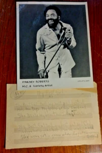 Emcee, Producer Pinkney Roberts Original Promo Photo & Hand-Written Show Songs - Picture 1 of 4