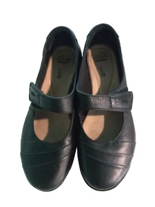 Clarks Collection Cuero Negro Mary Jane Negro Mujer 8 Cojín Suave Comodidad - Imagen 1 de 8
