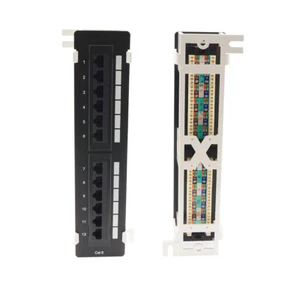 CAT6 UTP 12 PORT NETWORK MINI PATCH PANEL 110 WITH SURFACE WALL MOUNT BRACKET - Picture 1 of 2