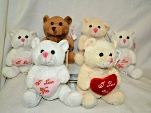 U PICK 2X PLUSH BEARS Heart VALENTINE I LOVE You Collect Romance 6" Bear COLORS - Picture 1 of 10