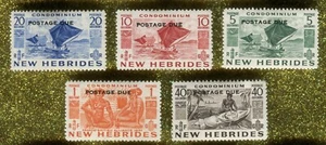 New Hebrides 1953 postage due english issue of 5v U/M CV£30 - Picture 1 of 1