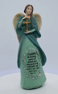 Jewels of Faith Angel, Hebrews 11:1, AngelStar #73056, 5.5" H, Emerald, NIB - Bild 1 von 6