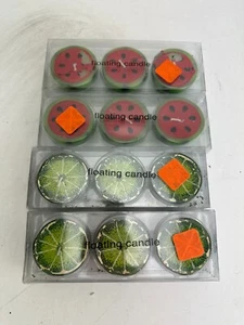 NEW Floating Candles Sets of 12 Fruit Watermelons and Limes Summer - Picture 1 of 1