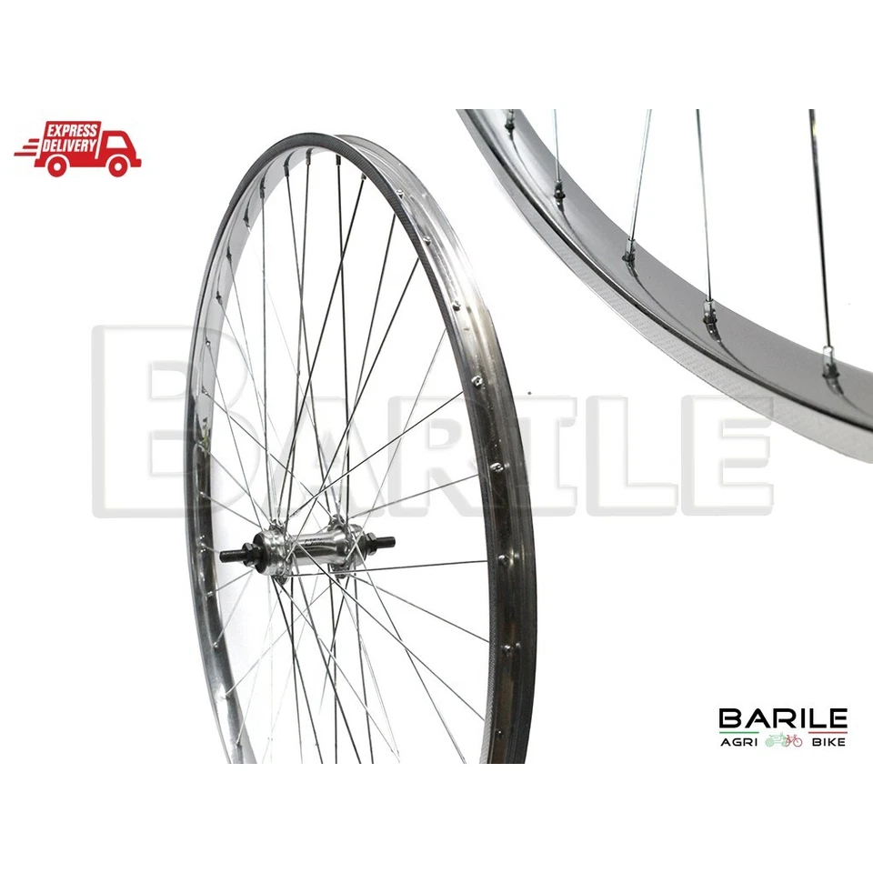 BARILEAGRIBIKE Ruota / Cerchio Anteriore Bici Sport 28 " x 1.5/8 X 1 .3/8 ACCIAIO CROMATO