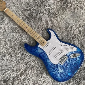 Guitarra Eléctrica Azul Paisley Cuerpo Sólido ST Diapasón Arce Trémolo Puente - Imagen 1 de 12