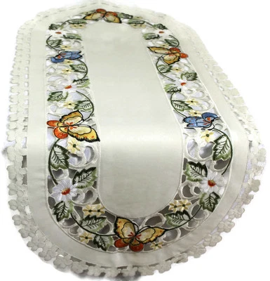 Doily Boutique Table Runner, Doily, Mantel Scarf with Multi-Color Butterfly - Image 1 of 4