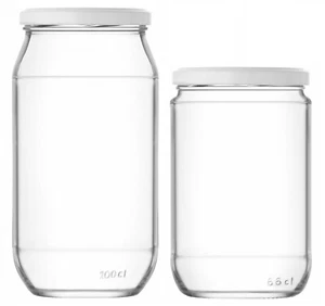 PACKUNG MIT 5 Gläsern mit Deckel Marmelade Chutney Beizen Konservierung (660ml/1000ml) - Bild 1 von 7