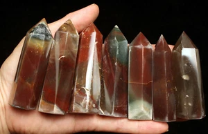 395 g 7 piezas Hermoso Natural Ágata Acuática Cuarzo Punto de Cristal Curación 1 - Imagen 1 de 7