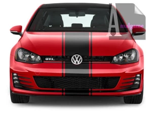 TRIPLE BAND SCHWARZ GLÄNZEND STRIPE RACING AUFKLEBER STICKER (BD553) - Bild 1 von 4