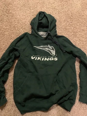 Portland State Vikings Green Hoodie Hooded Sweatshirt Green Adult Small Cover