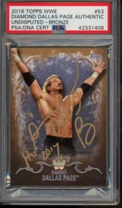 Topps WWE DIAMOND DALLAS PAIGE #53 2016 bronce indiscutible automático/99 PSA auténtico - Imagen 1 de 2
