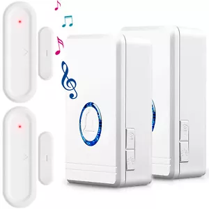 Wireless Door Open Chime 48 Tunes 5 Volume Level for Store 2 Receivers+2 Sensor - Bild 1 von 12