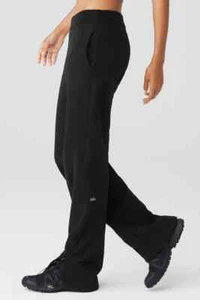 NUEVO Pantalón deportivo alo cintura alta Free Time pierna recta en negro talla L #1898 - Imagen 1 de 9